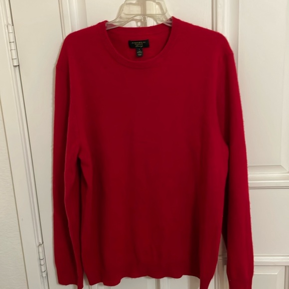 Cashmere “Club Room” red Sweater Sz L - Picture 1 of 3